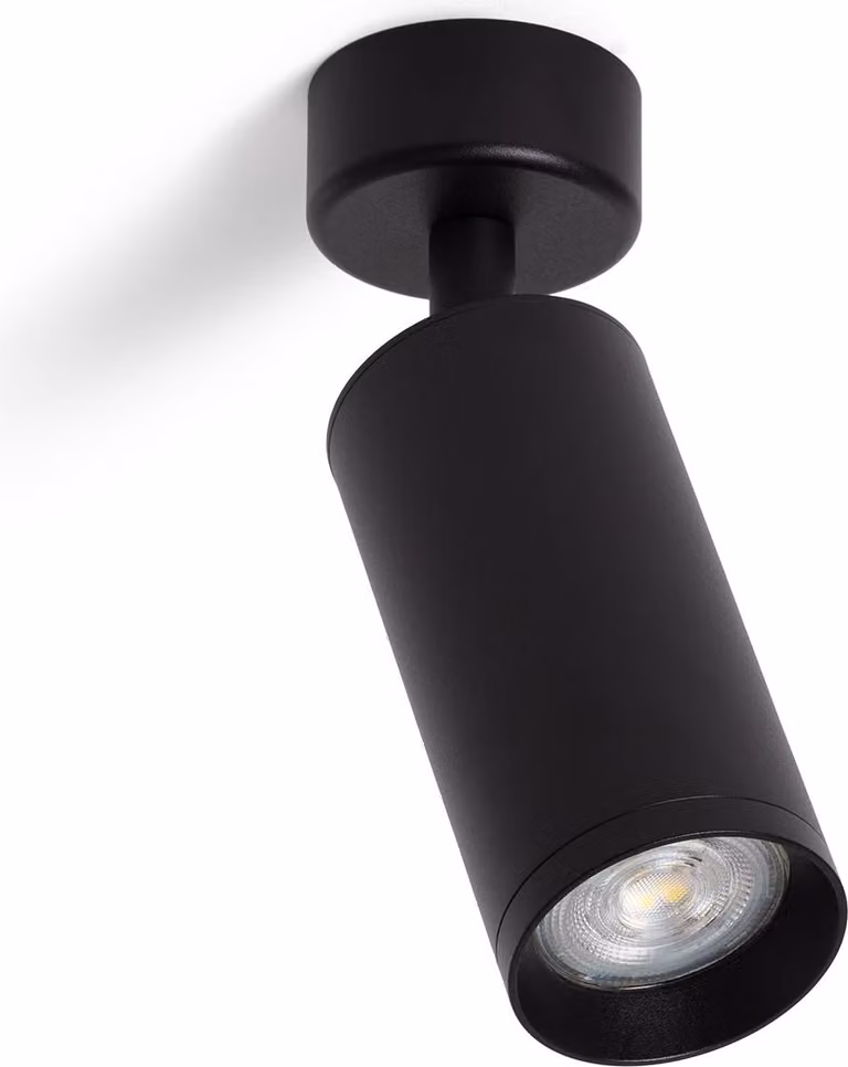 Portalampada per faretto in alluminio per lampadine GU10 Quarzo Nero