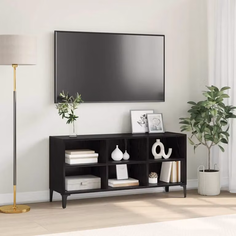 Set mobile TV vidaXL nero in legno ingegnerizzato stile rustico L: 103,5 cm, P: 30 cm, H: 50 cm