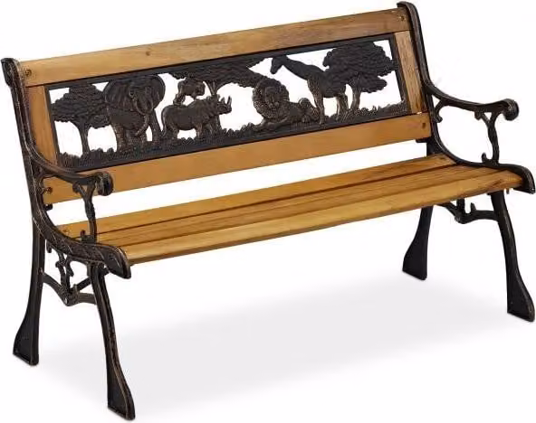 Panca da giardino per bambini con motivi di animali