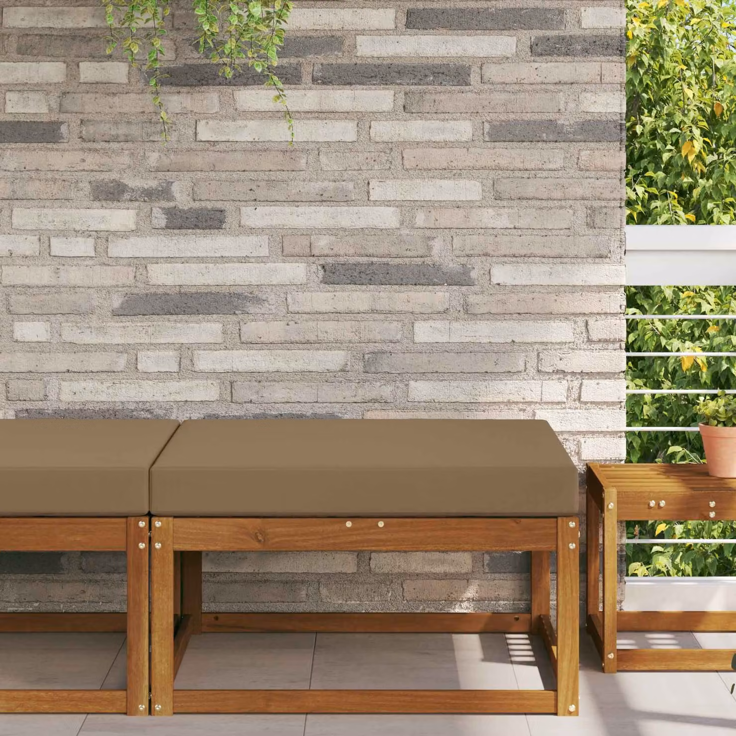Cuscino quadrato per divano da esterno vidaXL in poliestere, beige o marrone, 80 x 80 cm