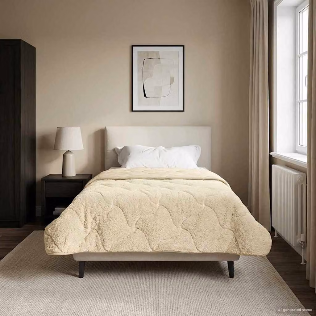 Piumone invernale traspirante e reversibile vidaXL in microfibra, beige, L 140 x P 220 cm