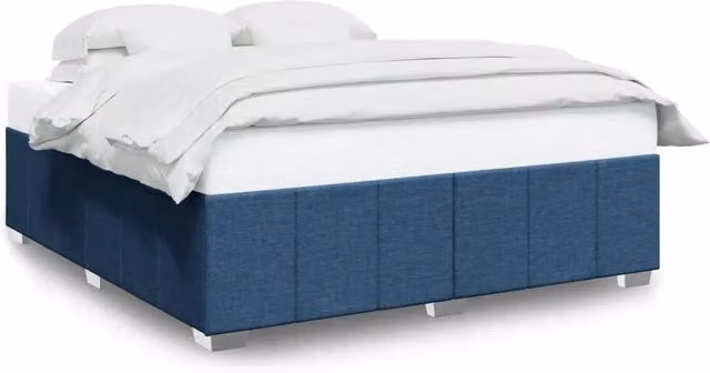 Letto matrimoniale | Letto per adulti | Giroletto senza Materasso Blu 200x200 cm in Tessuto