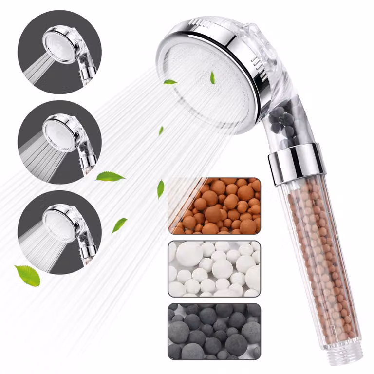 Doccia con 3 tipi di getto - Filtro per l'acqua ad alta pressione - Modello: D-3DHS+LZQ-FBA