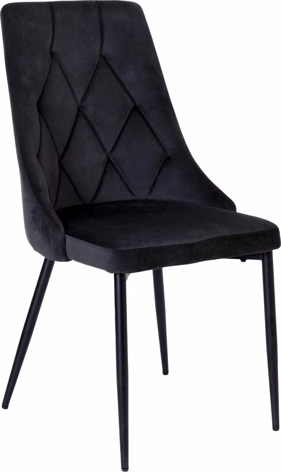 Sedia Imbottita In Velluto Loft Moderno Gambe In Metallo Nero Loft