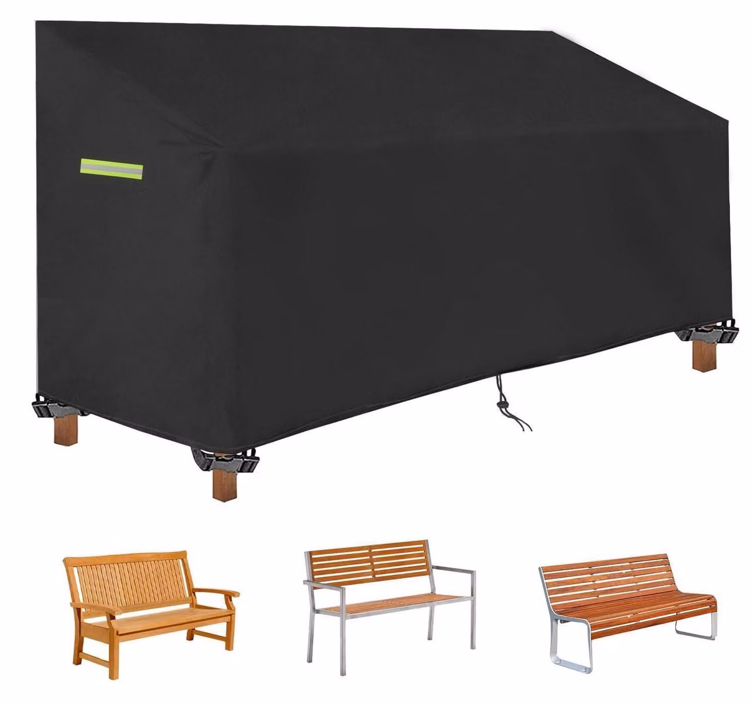 Copertura per panchina da giardino, per 2 posti, dimensioni 135x67x65/91 cm, tessuto Oxford 420D, impermeabile e resistente ai raggi UV