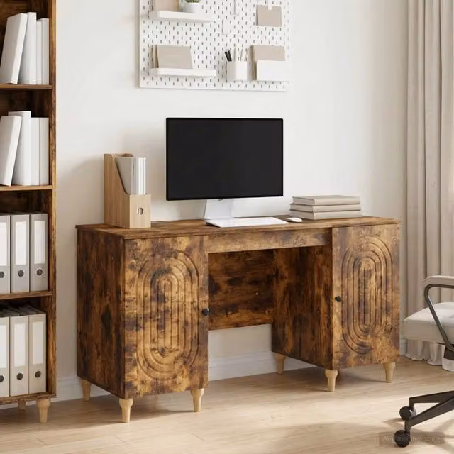 Scrivania Rovere Fumo 142,5 x 50 x 75 cm Legno ingegnerizzato 3414581