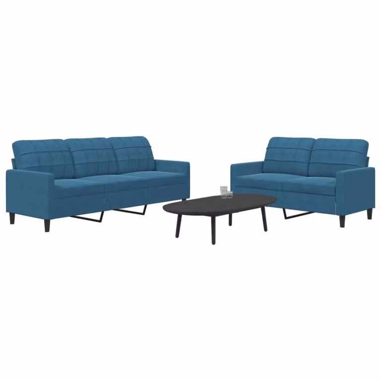 Maison Exclusive - Set divano a 2 posti con cuscini in velluto blu