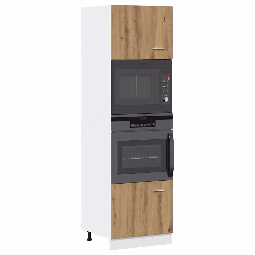 Mobile Microonde Lyon vidaXL in Rovere Marrone L: 60 cm, P: 57 cm, H: 207 cm – 1