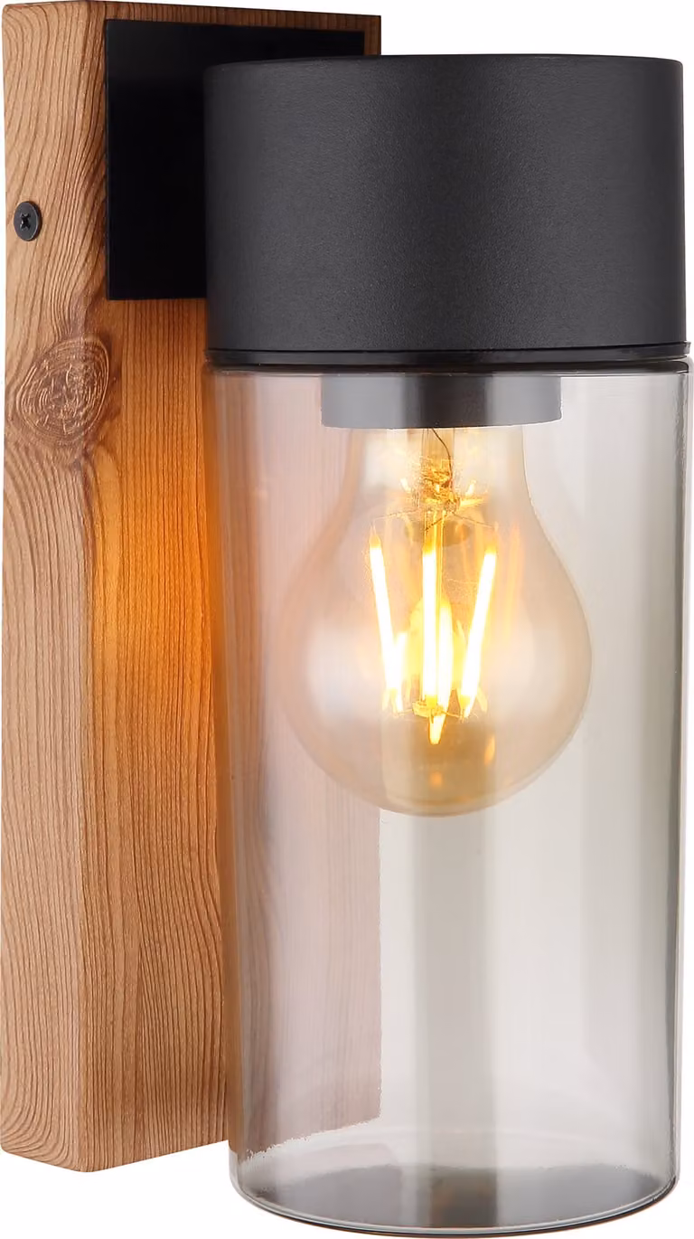 Lampada da parete per esterni Globo 31975 ETSI E27 40 W marrone/nero