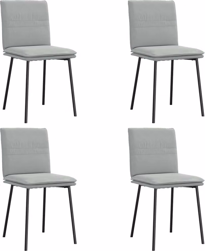 Sedie da Pranzo 4 pz Grigio Chiaro in Velluto