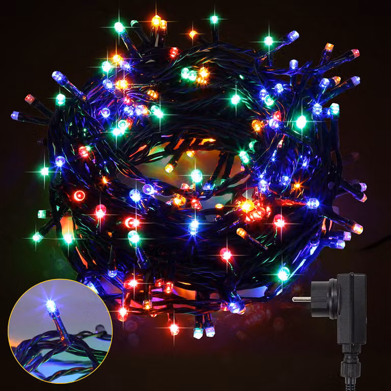 Jayseuw luci fiabesche 20m 200LED 8 modalità di luce luci fiabesche per festa Natale matrimonio decorazione, colorato