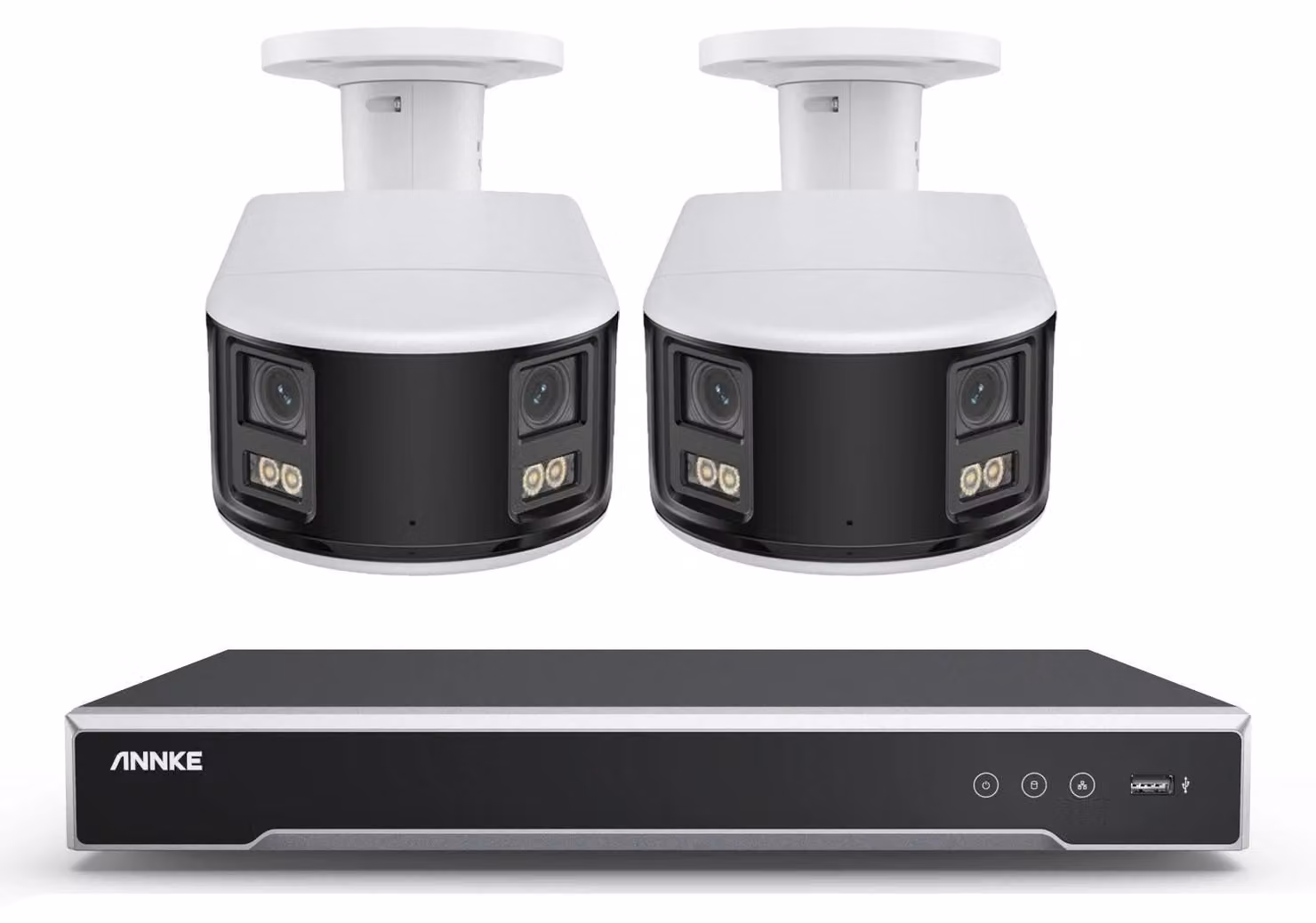 Sistema di sicurezza IP – Registratore NVR a 8 canali con 2 telecamere – Risoluzione 8MP – Visione notturna a colori 24/7 – PoE