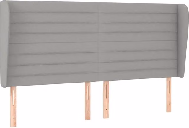 Testata ad orecchio in tessuto grigio chiaro L: 183 cm, P: 23 cm, H: 118/128 cm