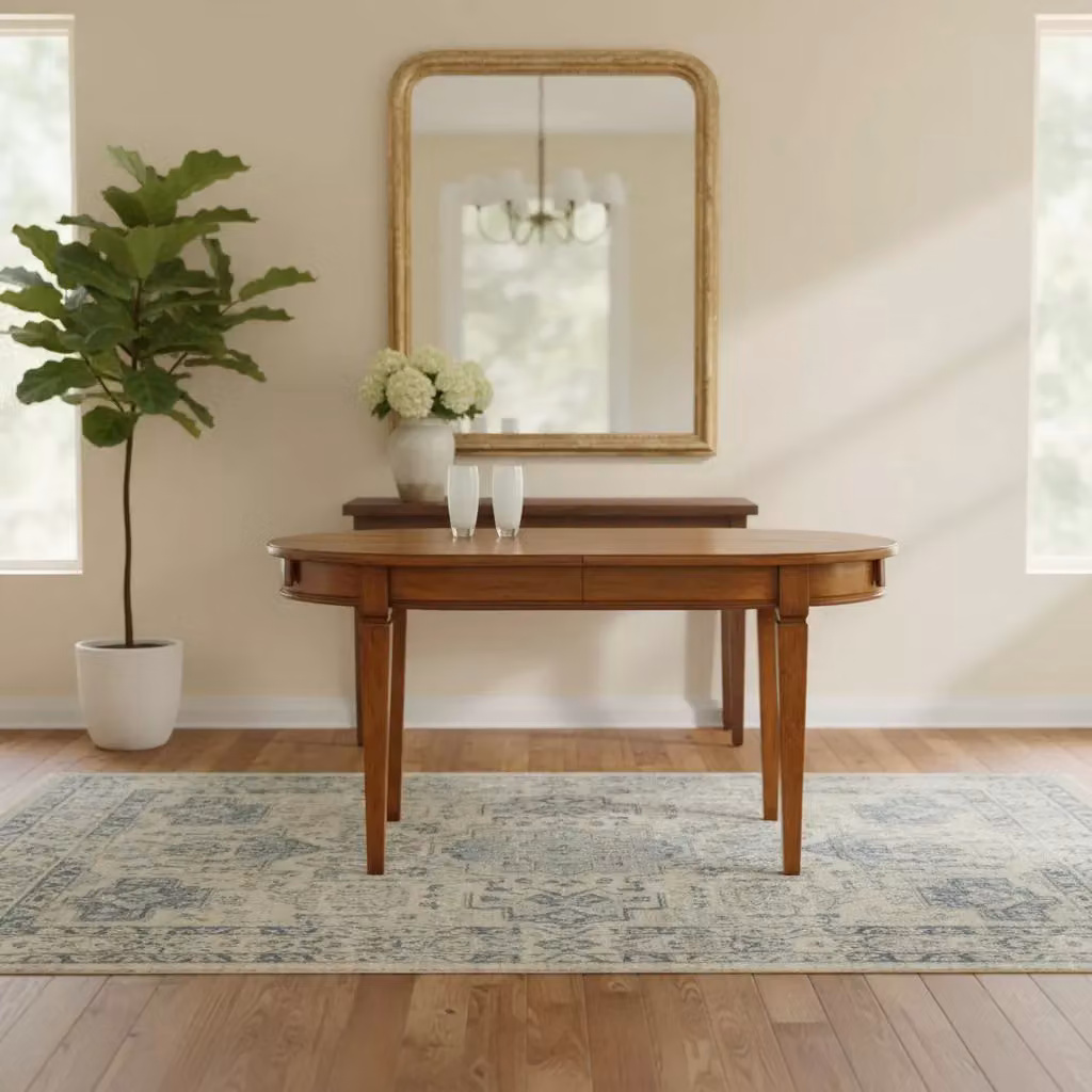 Tavolo ovale in legno allungabile marrone Mobili 2G L: 160 cm, P: 100 cm, H: 78 cm – 1