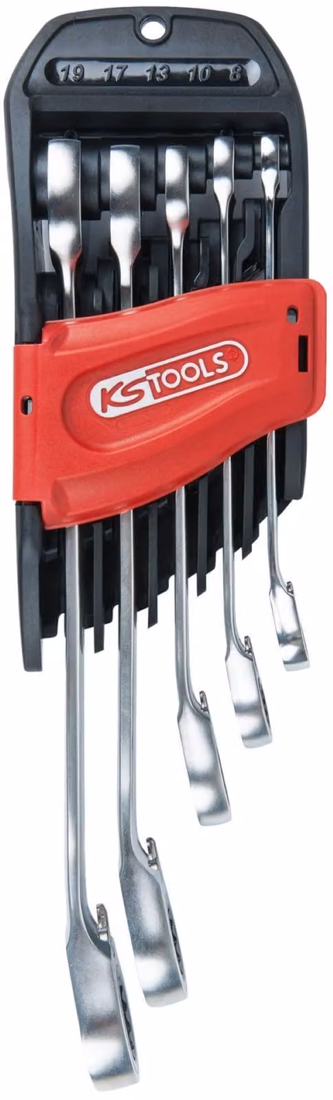 Set di 5 chiavi a cricchetto con meccanismo reversibile, 72 denti