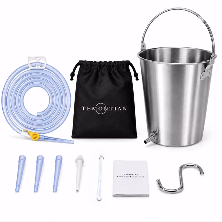 Solidchoice - Set per clister in acciaio inossidabile, capacità 1,9L, per uso domestico