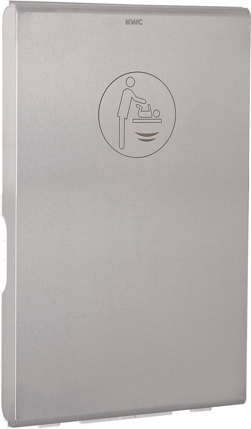 KWC AR Fasciatoio, CAMBRINO, PP bianco, frontale in acciaio inox, pieghevole, aperto 550x480x890 mm