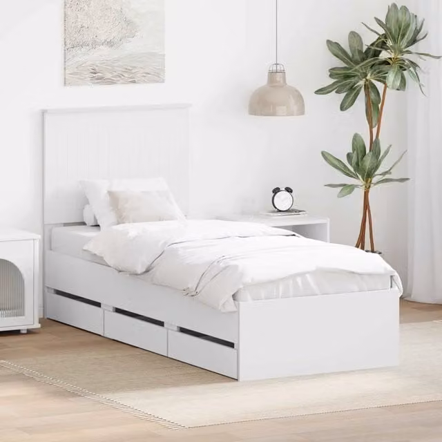 Struttura del letto Bianco 75 x 190 cm Legno Ingegnerizzato 3411166
