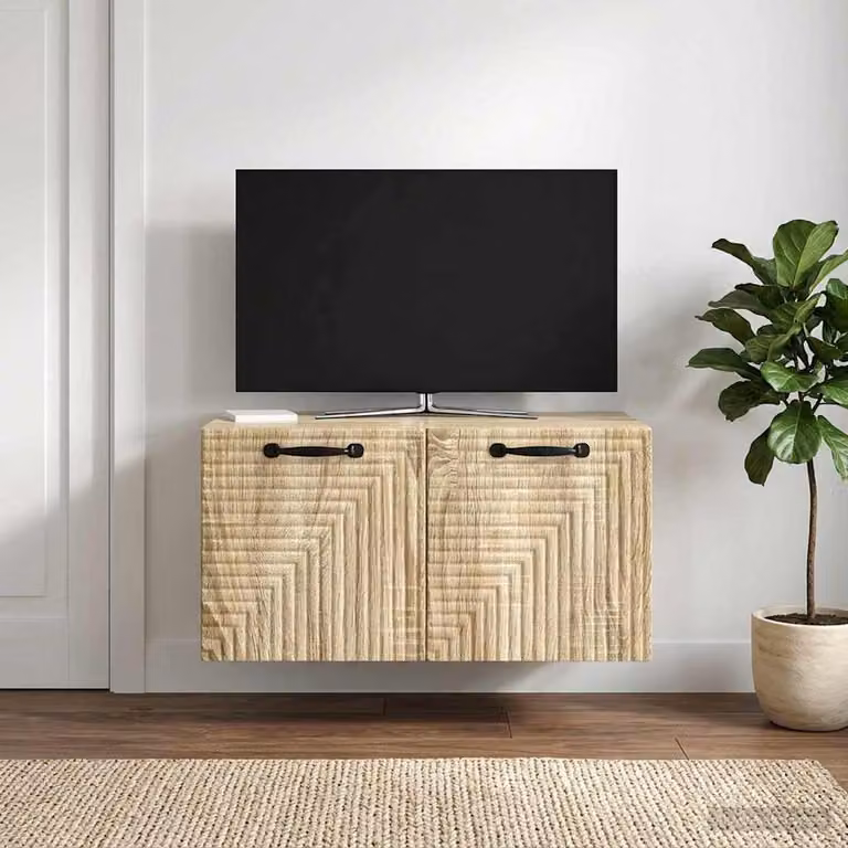 vidaXL Mobile Porta TV da Muro Moderno in Rovere Sonoma, L 59,5 cm x P 41 cm x H 30 cm
