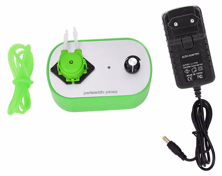Pompe dosatrici peristaltiche, 12 V DC, 18 ml/min, a portata variabile, con spina di tipo europeo