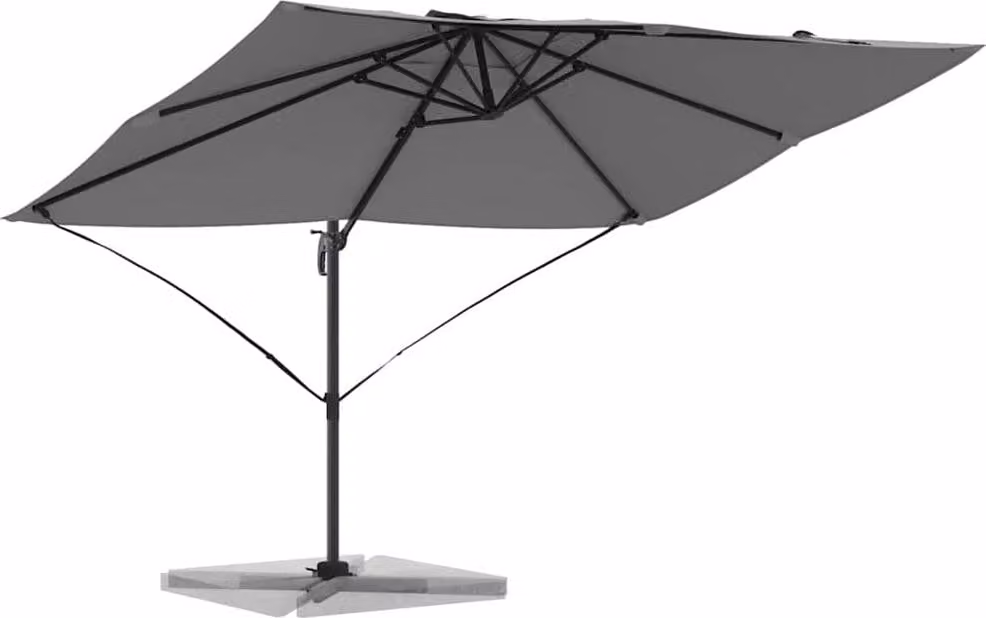 Ombrellone Antracite 351 x 250 x 260 cm Poliestere e Alluminio