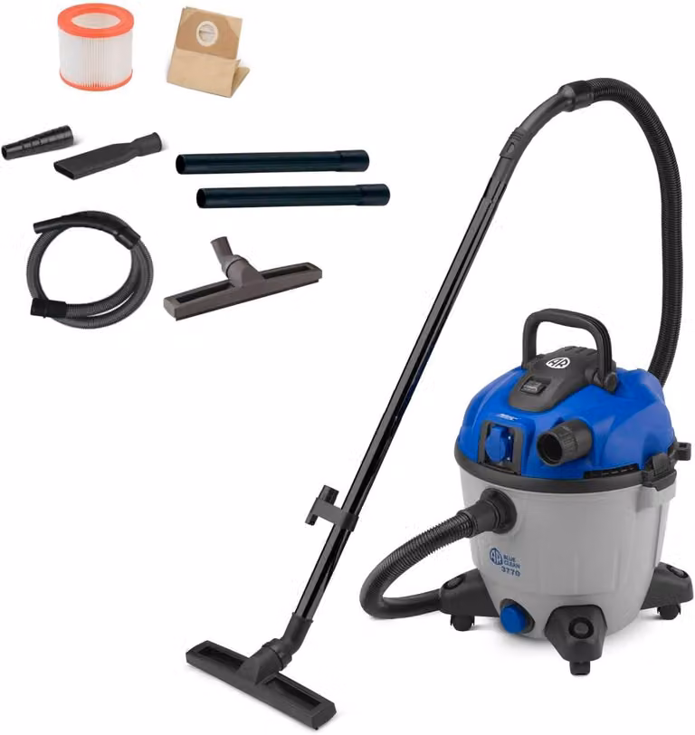 Aspirapolvere e aspiraliquidi da 1600 W, con serbatoio da 35 litri, aspiratore multifunzione 4-in-1 con presa di corrente e funzione soffiante