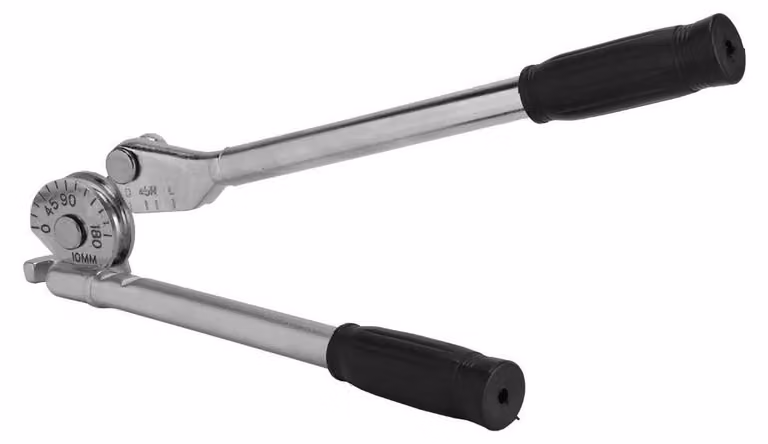 Piegatrice per tubi professionale - Pinza piegatrice manuale da 15 mm - Adatta per rame, alluminio e acciaio - Piegatura confortevole - Acciaio resistente - Possibilità di regolare il raggio di curvatura - Piegatrice per tubi