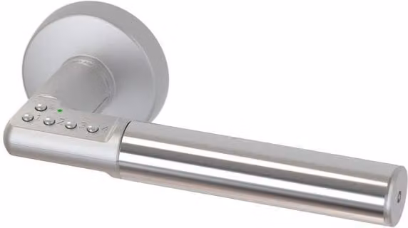 Maniglia su rosetta tonda Yale Y8812 8LA1 0026 in acciaio inox argento satinato spazzolato