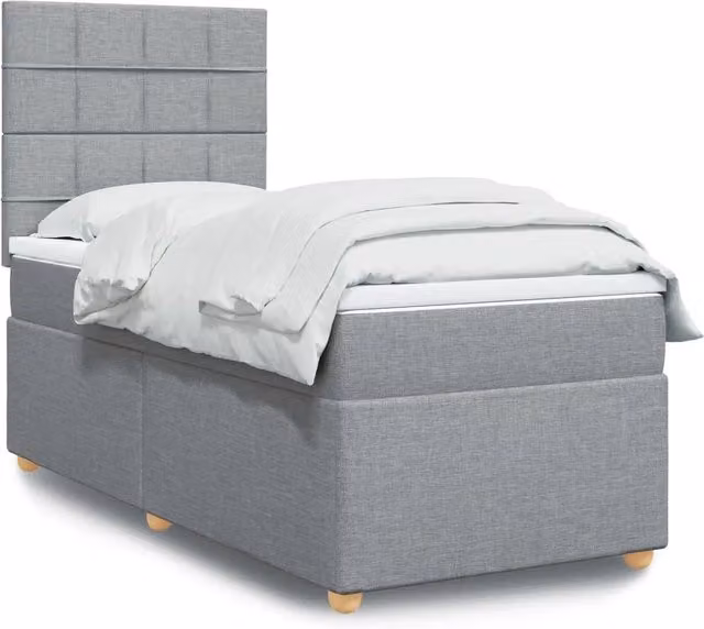 Letto Ibrido Moderno vidaXL con Materasso Grigio e Bianco L/P: 100 x 200 cm