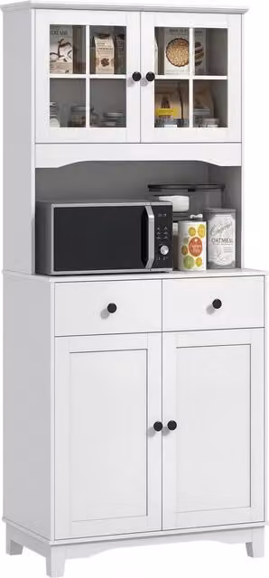 Armadio da cucina con ante scorrevoli e ripiani ¨C zephmum ¨C bianco 90x51x profondo