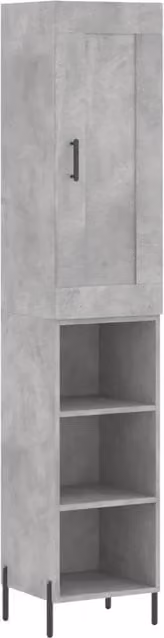 Mobile contenitore moderno grigio per cucina e soggiorno in MDF e metallo L/P/H: 34,5 x 34 x 180 cm – 1