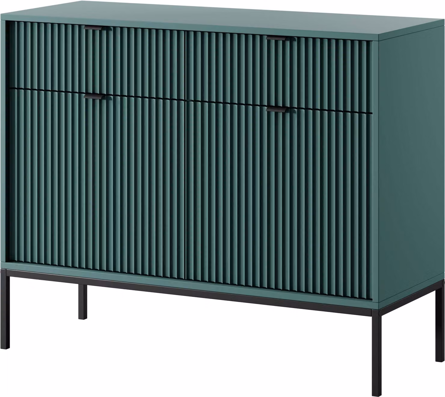 FURNLUX Credenza Avon Verde e Nero 104cm / Colore principale: Verde / Dimensioni: 104 x 83 x 39 cm