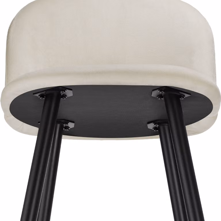 Set di 6 sgabelli Sachel con schienale TecTake GmbH in velluto beige e nero per cucina e sala da pranzo