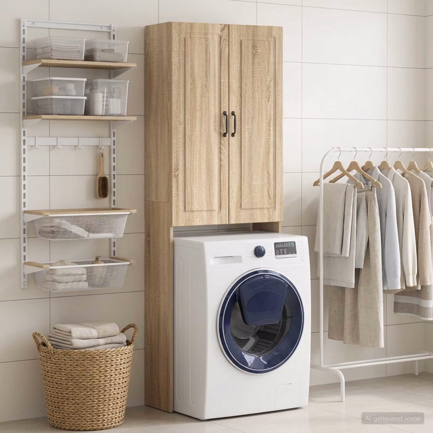 Mobile Bagno vidaXL UTRECHT Rovere Sonoma, L: 66 cm, P: 25,5 cm, H: 190 cm