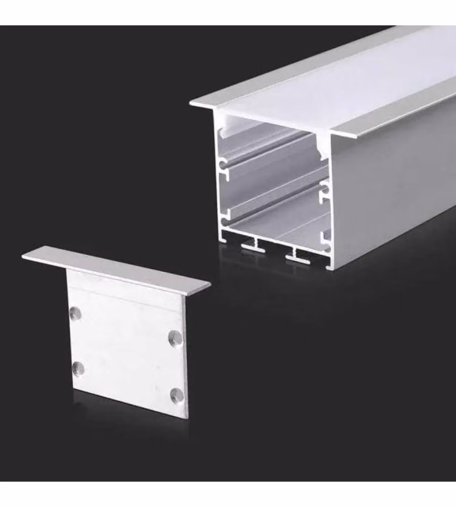 Profilo in Alluminio in Colore Bianco per Strip LED 2000 x 50 x 35mm