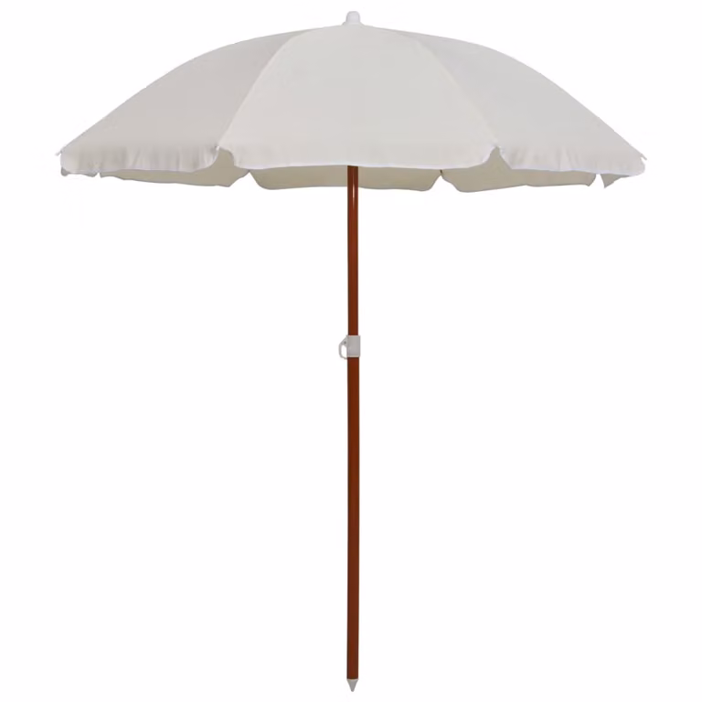 The Living Store Ombrellone con palo in acciaio 180 cm Colore sabbia