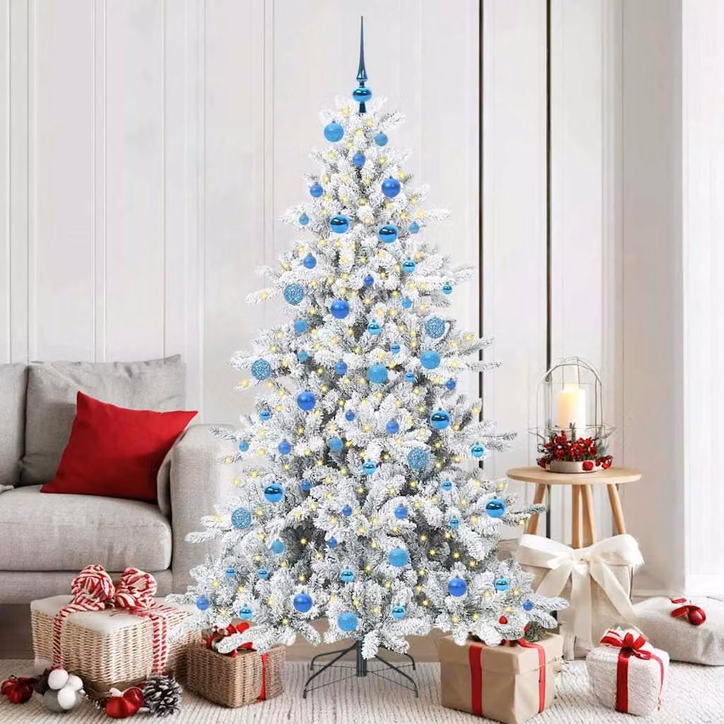 Maison Exclusive - Albero di Natale artificiale pieghevole, bianco, 180 cm, in PVC e acciaio