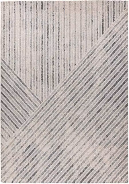 Tappeto moderno Rhombus Kendra Home beige e grigio con design geometrico a pelo corto