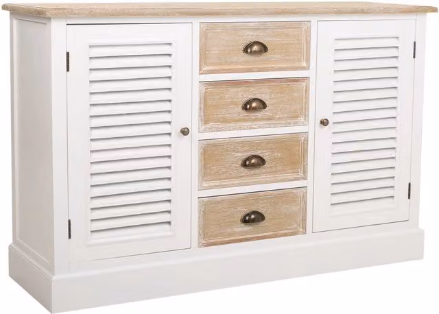 Credenza in legno bianco 124x40x80h