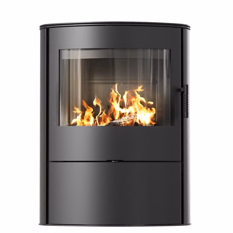 Stufa in acciaio AB/S/2/ROLLO Ø 150 8kW rivestimento nero