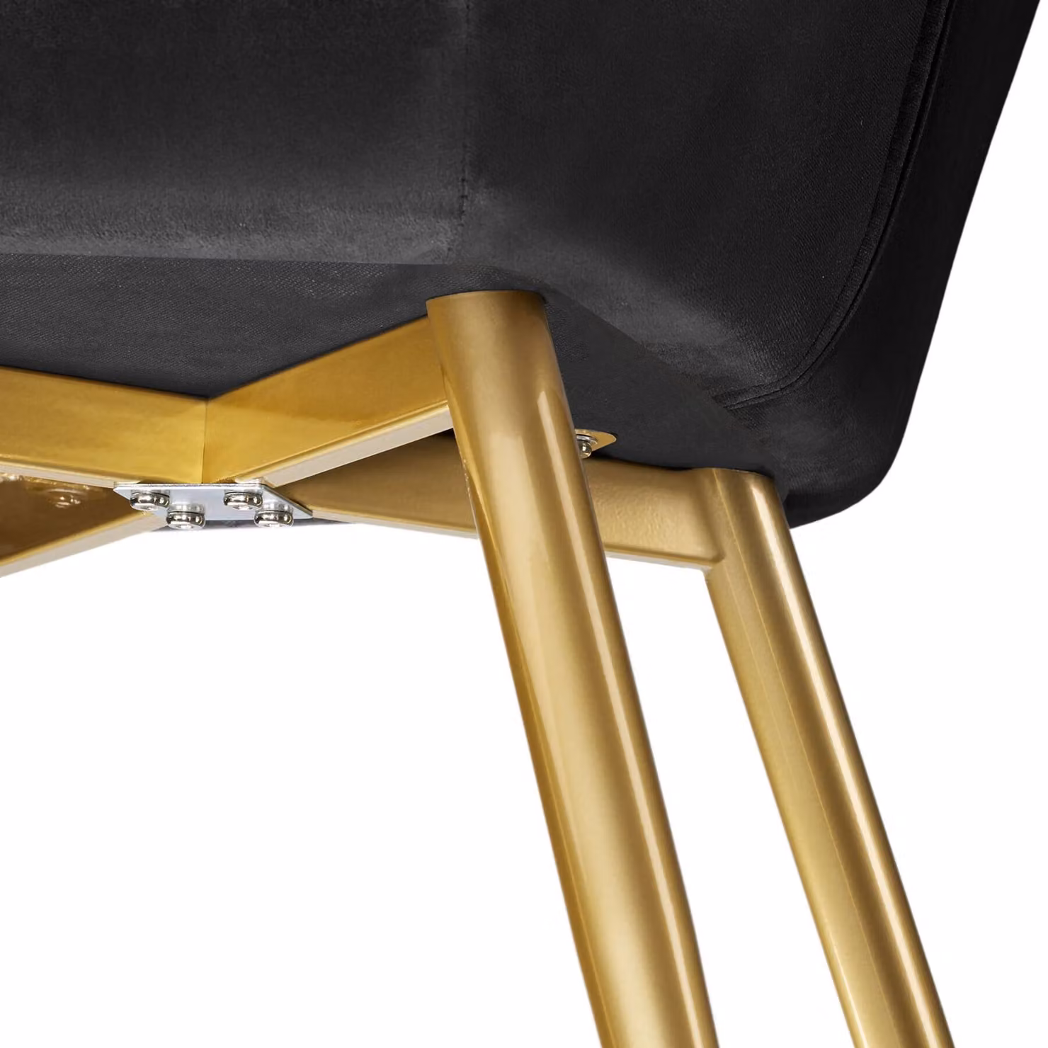 Set di 4 sedie Marilyn tectake in velluto nero e oro con design moderno per soggiorno e sala da pranzo – 1