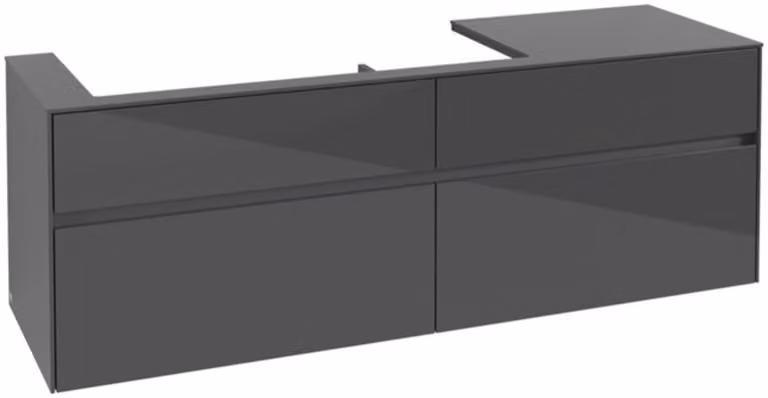 Villeroy & Boch Collaro Meuble sous-lavabo, 4 tiroirs, lavabo à gauche, montage mural, 1600x548x500mm, C02900FP, C02900FP