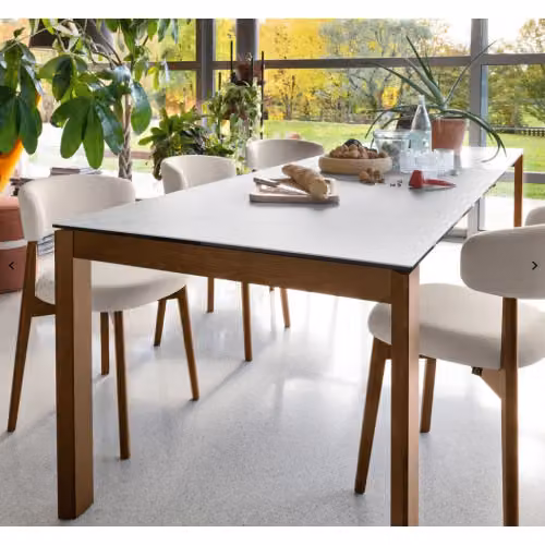 Tavolo Eminence rettangolare allungabile con gambe legno Connubia