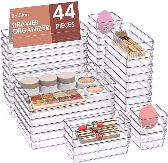 Set organizer da 44 pezzi, per ufficio, cucina e bagno