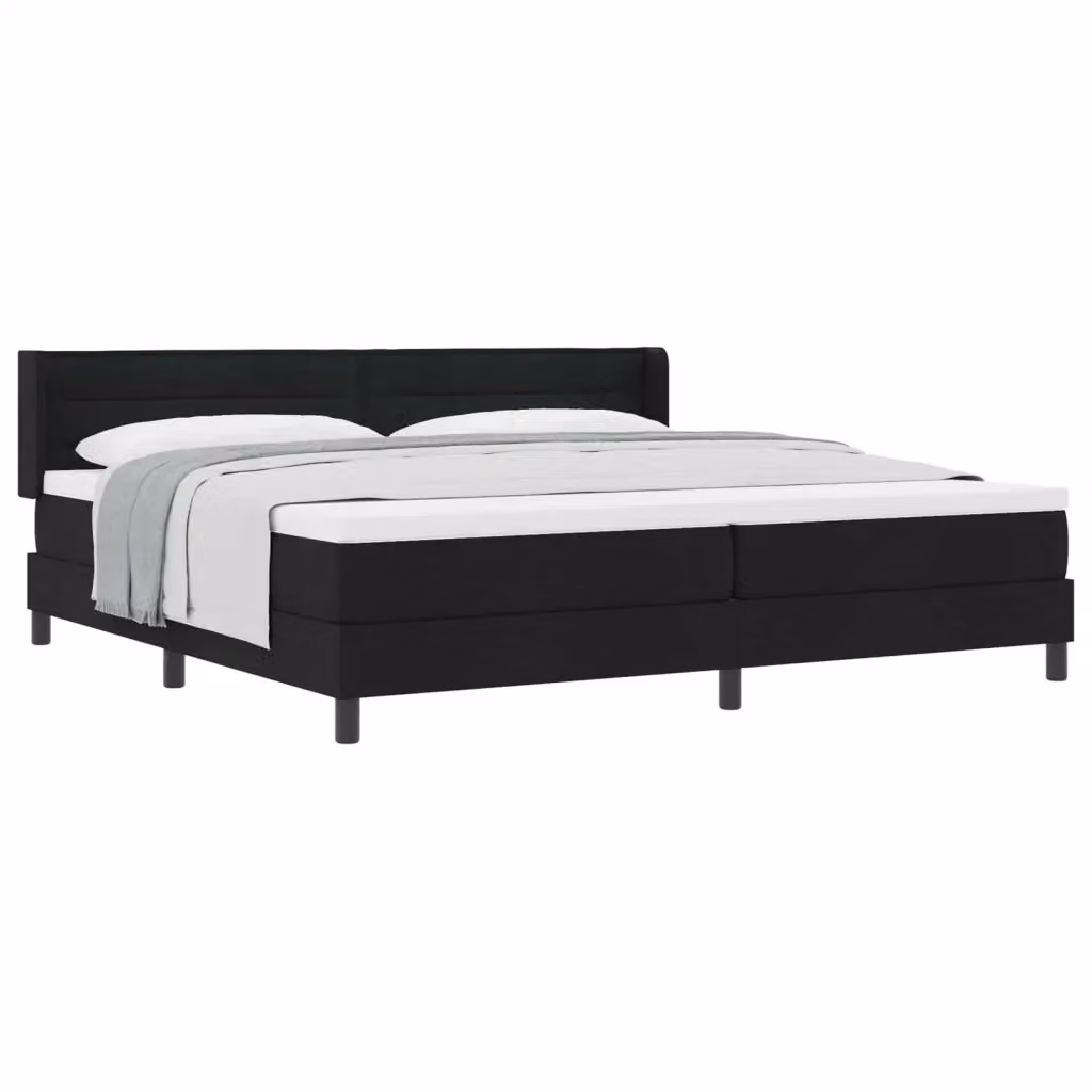 Letto a molle con testiera vidaXL in tessuto nero L: 200 cm, P: 200 cm, H: 203 cm – 2