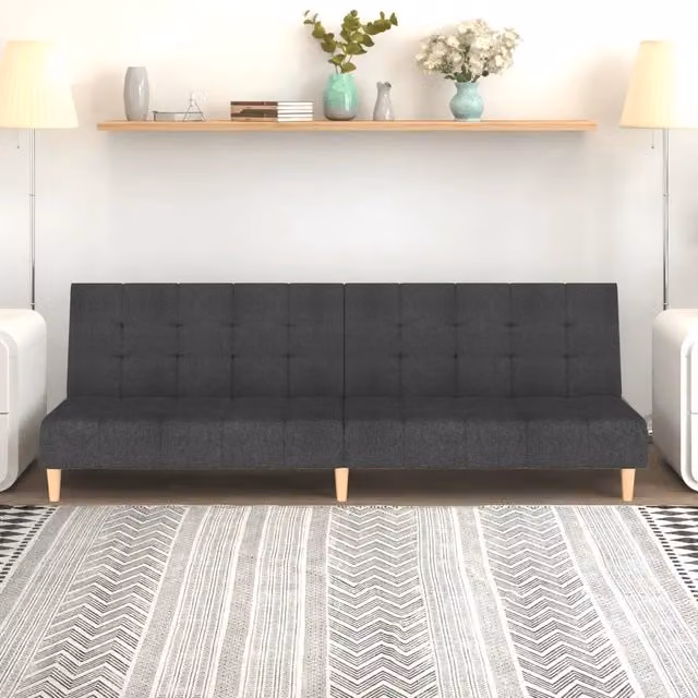 Divano Letto a 2 Posti-Sofa Letto 2 Posti-Daybed Grigio Scuro in Tessuto 495418