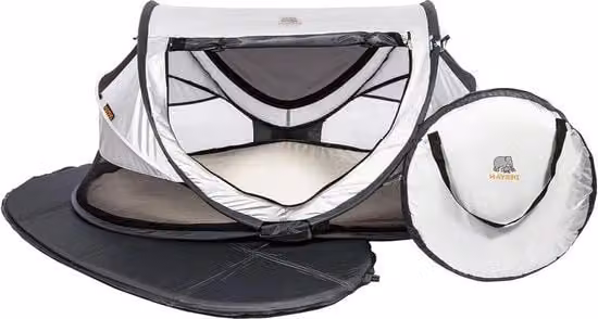 Letto da viaggio per bambini con materasso - fino a 45 anni - lettino per bambini con tenda - inclusa lanterna e valigia - argento - 136x84x62cm - lettino a due piazze