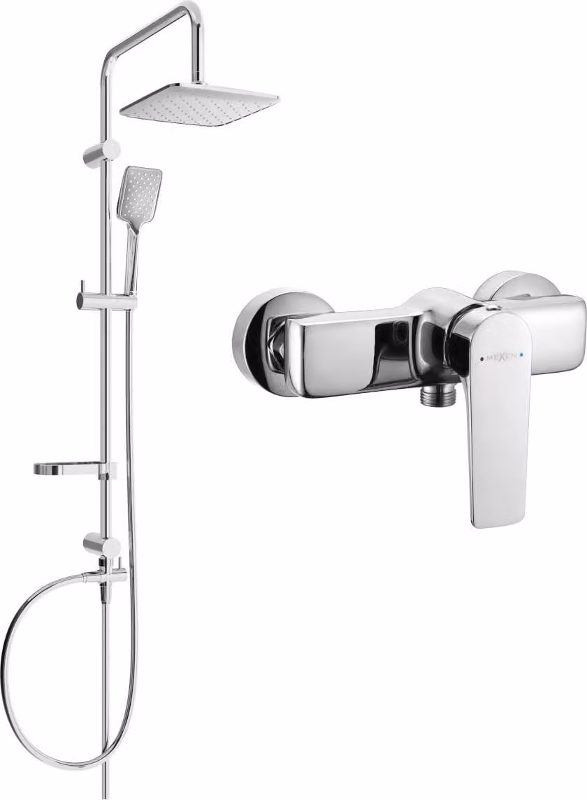 Mexen Sven set doccia esterno con soffione e miscelatore doccia Lynx, cromo - 745940262-00