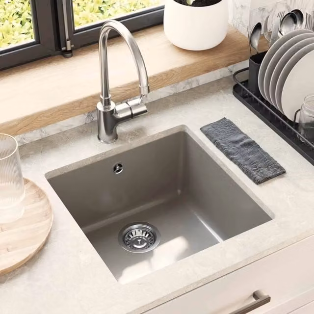 Lavello 80% Quarzo e 20% Resina 430 x 460 mm Grigio 42028421