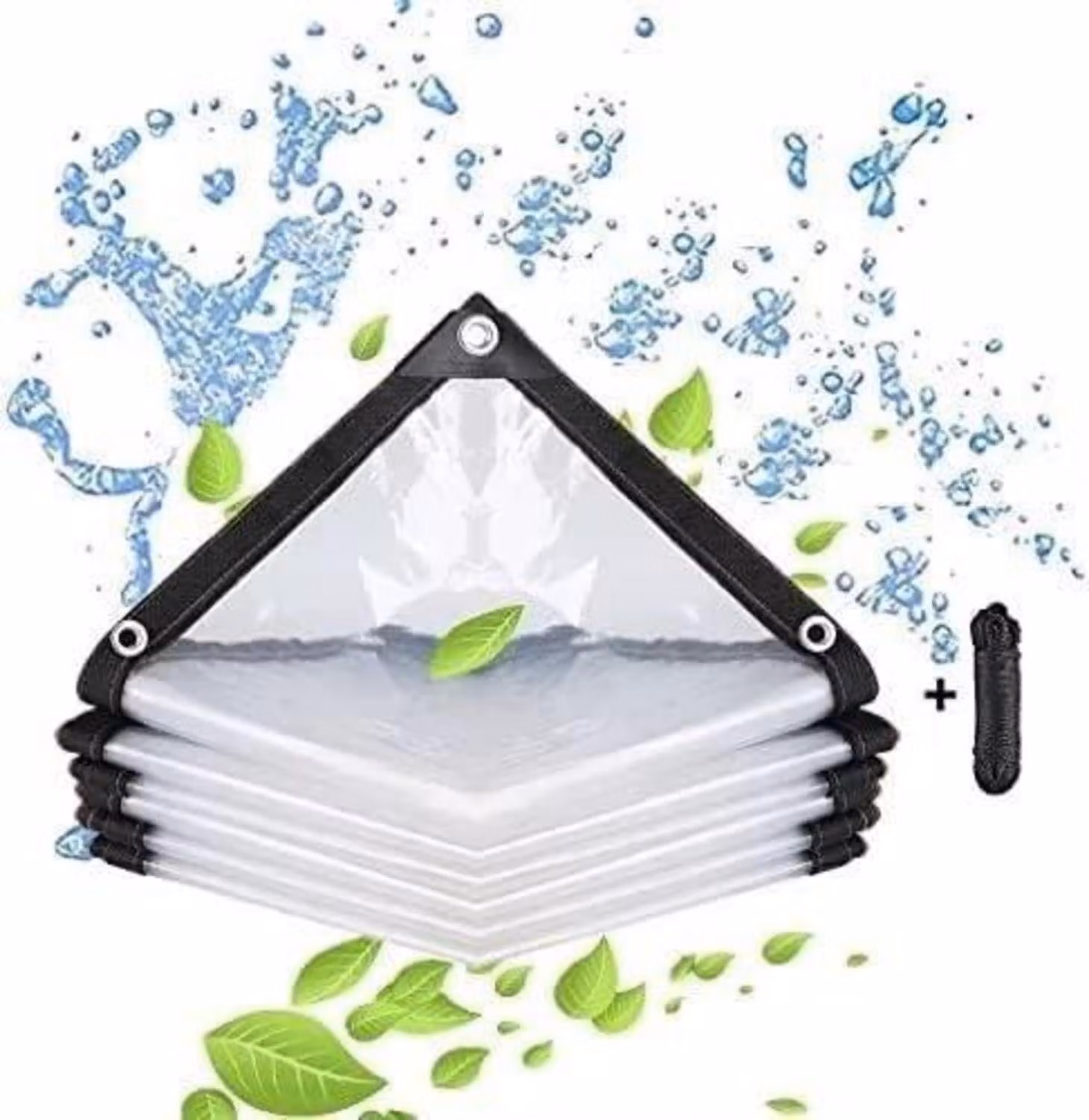 Telone trasparente impermeabile con occhielli per esterni 2x2m